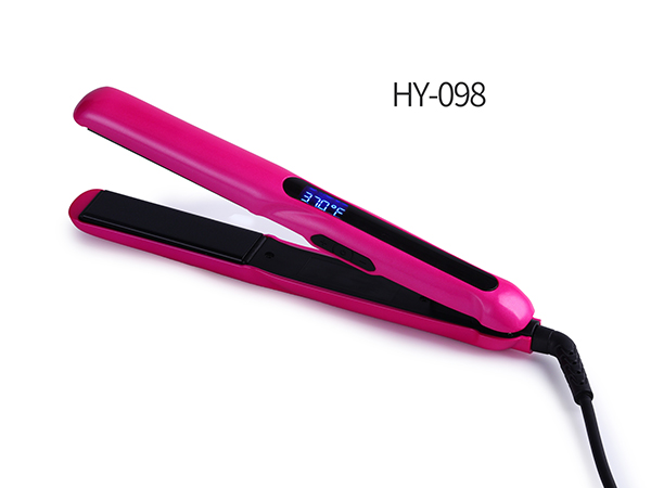 HY-098 pink digital temperature control hair straightener